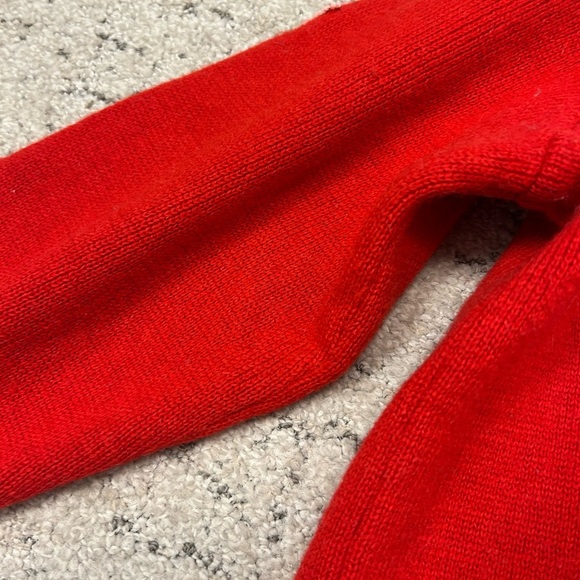 Rossignol M-L vintage wool sweater with tiny bear logo one striped sleeve EVC - Picture 11 of 16